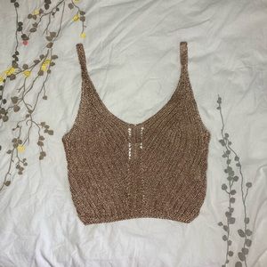 Revamped Metallic Tank Top | Size Small | Rose Gold